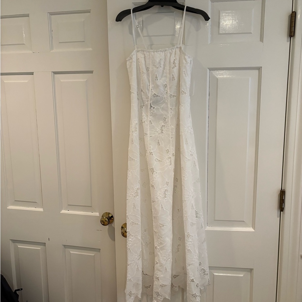 ASTR the Label White Eyelet Midi Dress